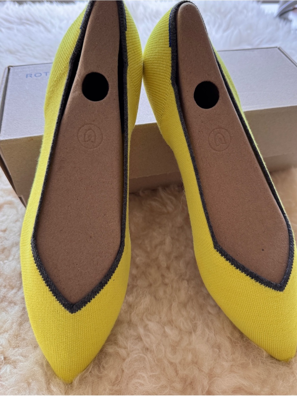 Rothy's Sunbeam Yellow Pointed Merino Knit Women's Flats